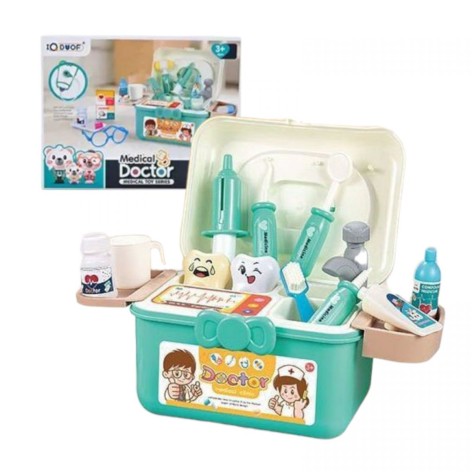 Набір лікаря "Doctor Medical", 20 елеметів, помпове накачування, колір зелений, у коробці