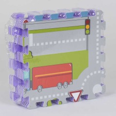 Коврик-пазл игровой EVA Город 9 шт в упаковке, 30х30 см