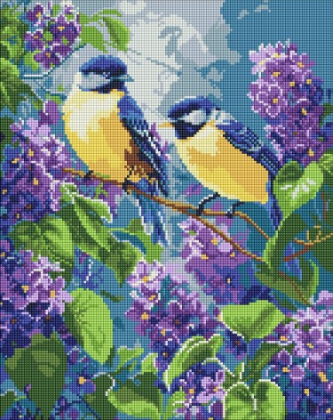 Набір з алмазною мозаїкою Весняний дует Ideyka 40х50 см AMO8087