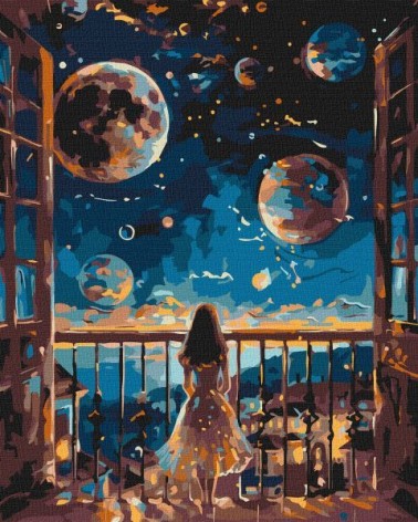 Картина по номерам - Мечтающая ночь 40х50 см.