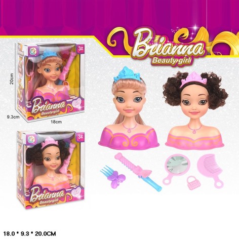 Голова для причесок микс 2 вида, аксессуары для волос, в кор. 18*9,3*20 см /72-2/