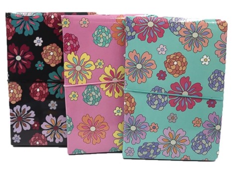 Блокнот А5 на резинке, 80 л. 80гр., клетка, цветной торец