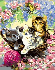Набор для росписи по номерам Котенок Strateg размером 30х40 см (SS6677)