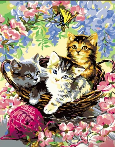 Набор для росписи по номерам Котенок Strateg размером 30х40 см (SS6677)