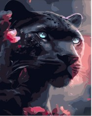 Набір для розпису по номерах Чорна пантера Strateg розміром 30х40 см (SS6773)