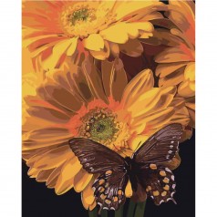 Набір для розпису по номерах SY6472 "Метелик на соняшнику", розміром 40х50 см