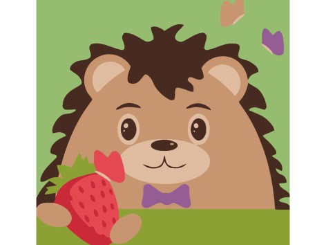 Набір для розпису за номерами Їжака з полуницею Strateg розміром 20х20 см (HH7065)