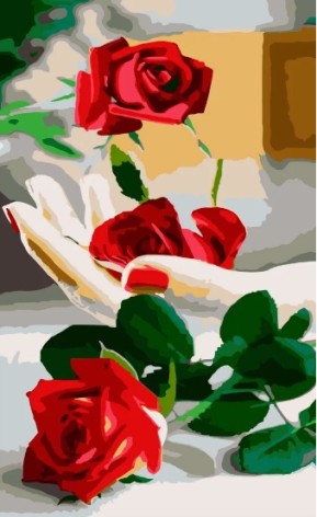 Набір для розпису по номерах Троянда на руці Strateg розміром 50х25 см (WW018)