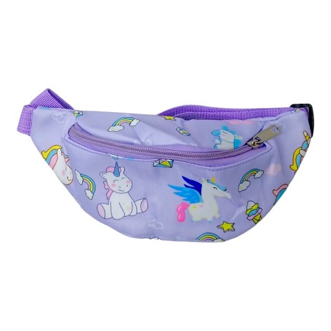 Сумочка-бананка "Единороги" (сиреневая)