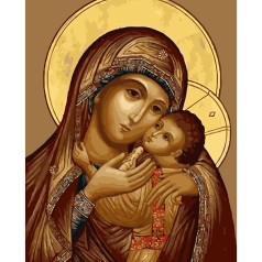 Картина за номерами Ікона Божої Матері 40х50 см (VA-1076) з лаком та рівнем TM Strateg