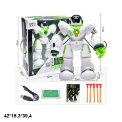 Робот на радіокеруванні з акумулятором USB музичний ходить танцює стріляє 2 кольори