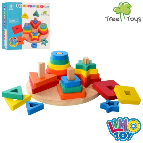 Дерев'яна іграшка Геометрика фігури 20шт., кор., 20-20-8см 