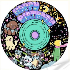 Винил по номерам Strateg ПРЕМИУМ Дружественный праздник собак и кошек размером 30х30 см