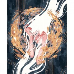 Картина за номерами Дівчина у Думах Strateg з лаком та рівнем розміром 40х50 см (VA-3420)