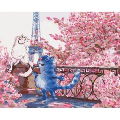 Картина по номерам Тварини, птахи "Побачення в Парижі" 40*50см