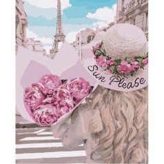 Картина по номерам Люди "Закохана в Париж" 40*50см