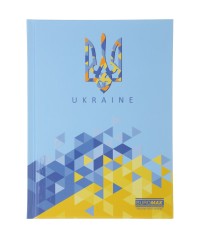 Блокнот UKRAINE, А-5, 96 л., клетка, твердая обложка, глянцевая ламинация, голубой
