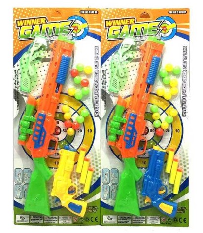 Набір іграшковий автомат і пістолет на кульках, 2 види.