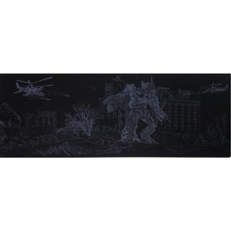 Гравюра-панорама silver metallic 