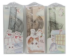 Набір лінійок 4шт.(лін. - 20см, трик-к-2шт., транс-р) 