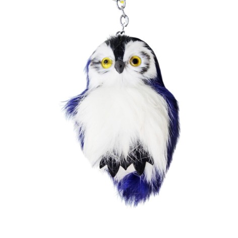 Брелок сова (хутро) синя