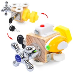 Бізікуб 6в1, 16-12-9см, спінер, колесо, ключ, гвинт, вимикач, замок+ключ, замок, у пакеті, 16-12-9см 