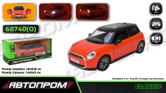 Машина мет. АВТОПРОМ 1:28 MINI COOPER, батар,світло,звук,відкр.двері,кор. 18*9*8см 