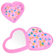 Кольцо бабочка, пластик, 36шт в кор. (микс цветов) .(сердце), 15,5-14-3,5см /2