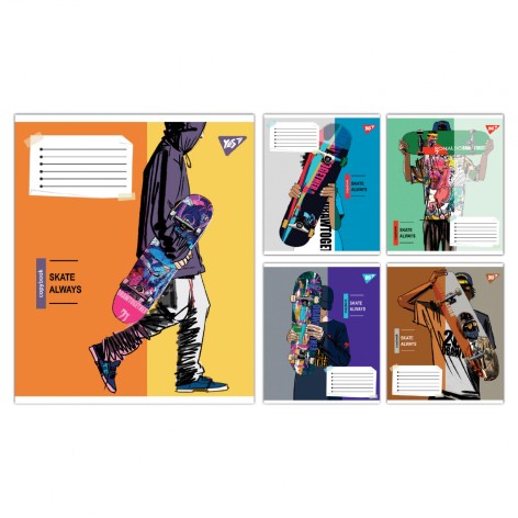 А5/48 кл. Yes Skate is always, зошит учнівський загальний, ціна за 10 шт. //