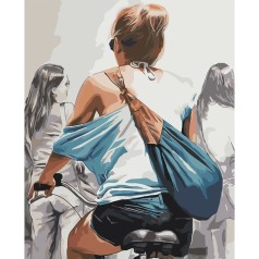 Картина по номерах 0284 ОРТ кол. Дівчина на велосипеді 40*50