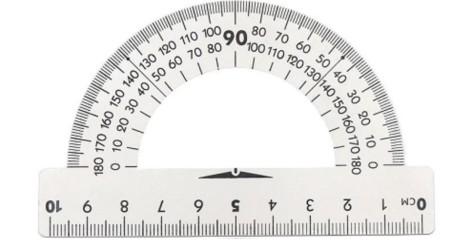 Транспортир пластиковый, молочный (10 см), 5 шт в наборе