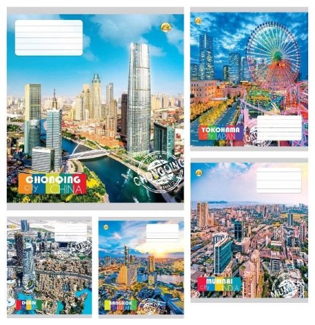 Тетрадь 24 л.линия Твердая ТЕ42306 Город, 20 шт. в уп. /320/, 5к.