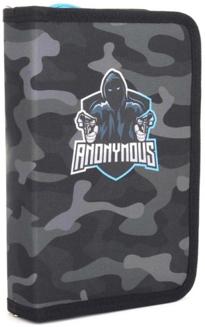 Карандашница школьная твердая Bourgeois 1 отделение с двумя отворотами KJ7452