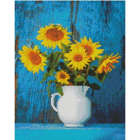 Набір для творчості алмазна картина Глечик з соняхами Strateg розміром 30х40 см (KB063)