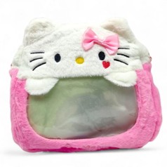 Сумка ХЕЛЛО КИТТИ с прозрачными элементами, 26x26 см (РОЗОВЫЙ)