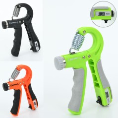 Еспандер кистьовий, з лічильником, з регульованим навантаженням 5-60кг, мікс кольорів, в п/е, 10-15-2,5см 
