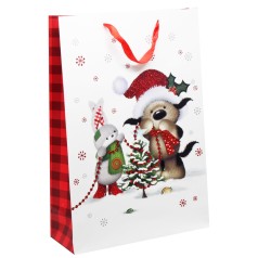 Пакет подарунковий, новорічний 330 х 127 х 477 мм Вид 2