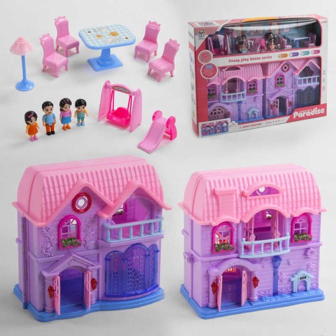 Будиночок 2 поверхи, 4 фігурки персонажів KB99-40