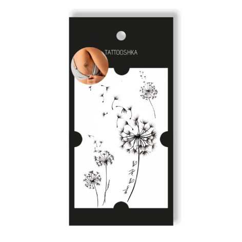 Тату "Кульбабки з фразою"