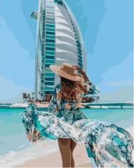 Набір для розпису по номерах Відпустка в Дубаї Strateg розміром 40х50 см (GS217)