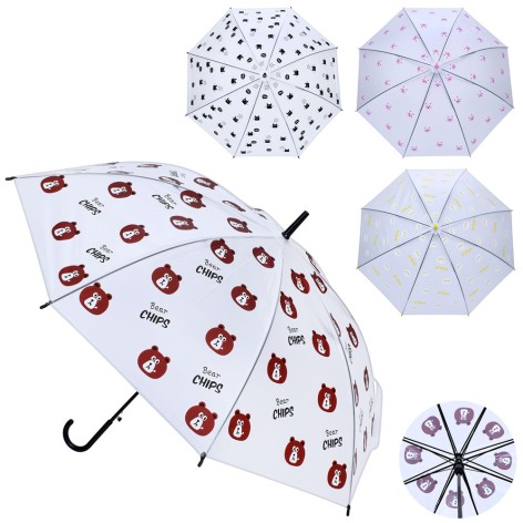 Зонт дитячий 72см, тростина 65см, діаметр 92см, спиця 53см, клеєнка, 4 види, в п/е 