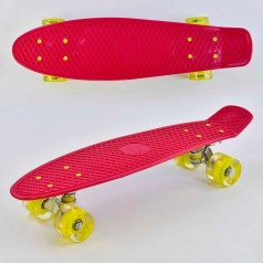 Пенни борд "Best Board", КРАСНЫЙ, доска = 55см, колеса PU со светом, диаметр 6 см