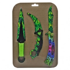 Набір дерев'яних сувенірних ножів, зелений