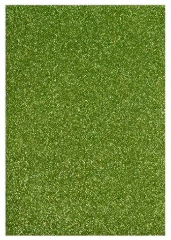 Фоаміран, EVA, 1,8 мм із гліттером. 10 листів 20*30 см Самоклеюча Зелений