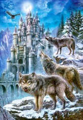 Пазлы Castorland 1500 "Волки и замок" 68*47