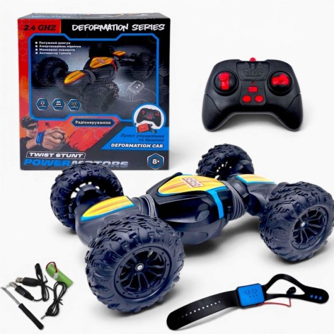 Машина на радіокеруванні "POWERMOTORS" (акум, 2 пульти керування) у короб.26*29*8,5см (БЛАКИТНИЙ)