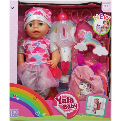 Пупс п'є, ходить в туалет, заплющує очі, аксесуари, 30 см, у коробці