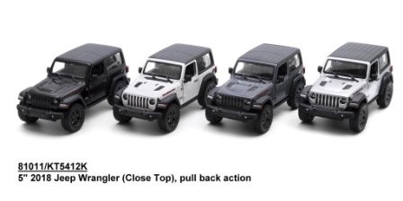 Іграшкова модель Джип 5' KT5412WK Jeep Wrangler металева, інерційна, відчиняються двері, 4 кольори