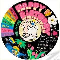 Винил по номерам Strateg ПРЕМИУМ Праздничная атмосфера размером 30х30 см