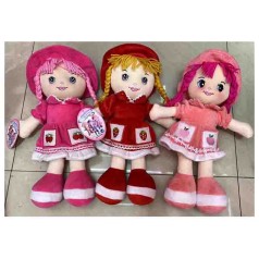 Кукла 36см, мягконабивная, петелька, 3 цвета, в п/е 36-17-9см 